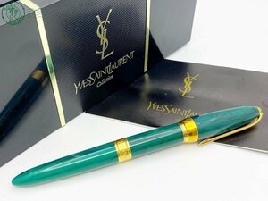 12413006　△ Yves Saint Laurent イヴサンローラン ボールペン グリーン×ゴールド 箱・ケース付き ブランド 中古