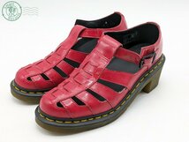 12533029　◎ Dr.Martens ELEANOR ヒールグルカサンダル UK5 24cm レッド レザー エレノア ドクターマーチン 中古品_画像1