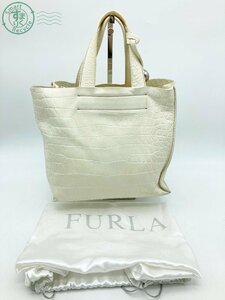 12642149　♭ FURLA フルラ 35610 トートバッグ 鞄 カバン レザー ハンドバッグ 手提げ ホワイト系 保存袋付き レディース 中古