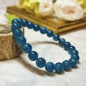 【E7862】アパタイト＊8㎜＊ブレスレット＊リフレッシュ＊Apatite＊bracelet＊天然石＊アクセサリー＊パワーストーン