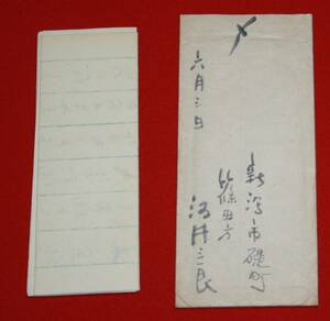 古文書 書簡 酒井三良 鈴木宗味 宛て 封筒付き 福島県 会津地方 三島町 歴史資料 日本美術院 日本画