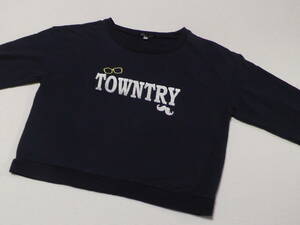 cupop　セシール　ショート丈　長袖カットソー　TOWN TRY　ネイビー　１６０　Ｌ