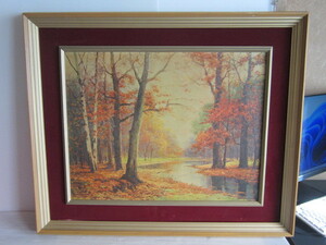 Art hand Auction Peinture huile sur toile Robert Wood paysage d'automne Reproduction P10, Peinture, Peinture à l'huile, Nature, Peinture de paysage