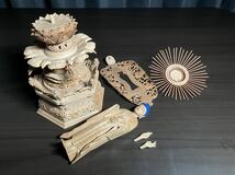 仏教美術　白檀　金泥書　西型阿弥陀如来　4.5寸　六角ケマン台　高さ34cm　仏像 立像 置物 骨董 仏壇 木彫【仏壇屋保管品】_画像9