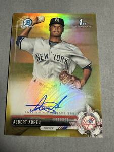 Topps bowman Albert ABREU auto 直筆サイン　50枚限定　/50 新外国人　西武