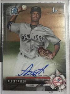 Topps bowman Albert ABREU auto 直筆サイン　新外国人　西武