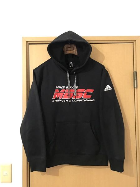 海外輸入古着☆adidas×MBSC☆裏起毛スウェットパーカーフーディーL