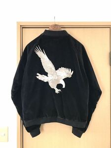 ☆海外輸入古着☆VINTAGE SUKAJAN☆スカジャン光沢刺繍BIG EAGLE