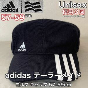 超美品 adidas(アディダス)テーラーメイド ゴルフ キャップ 57-59cmブラック 使用3回 フリーサイズ ユニセックス 帽子 スポーツ アウトドア