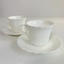 NARUMI ナルミ Silky White シルキーホワイト カップ カップ&ソーサー 2客セット まとめて 食器 茶器 キッチン インテリア 日本製_画像1