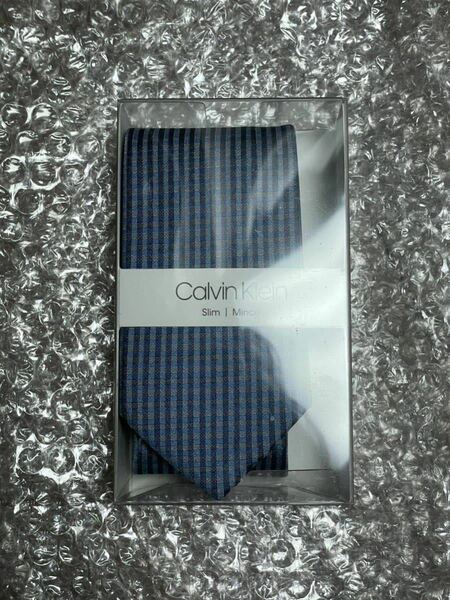新品 送料無料 正規品 Calvin Klein カルバンクライン ネクタイ スリム チェック柄 スーツ アルマーニ ドルガバ