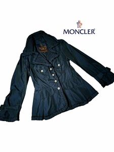 【希少デザイン】極上美品◆ MONCLER モンクレール◆ トレンチコート ジャケット　ナイロンジャケット フリル　フレア　サイズ M