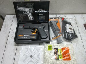 b 未使用保管品　東京マルイ　ハンドガン　電動ガン　グロック　GLOCK 18C　100連射マガジン　ホスルタセット 【星見】