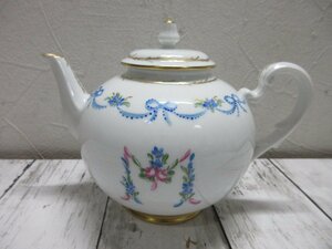 b beautiful goods Richard Ginori teapot Blue Ribbon pin Crows gold paint antique [ star see ]