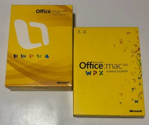 【ジャンク】 Microsoft Office Mac 2008 ファミリー&アカデミック / 2011 Home & Student セット 【正規品】【商品説明必読】