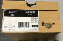 Dr. Martens ドクターマーチン SAMMY KIDS サミー 16205002 ★ 子供用 キッズサイズ シューズ 靴 UK9 US10 ブラック 外箱あり_画像8