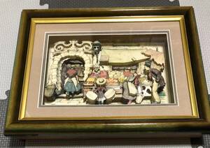 ANTON PIECK アントンピック 立体絵画 3Dアート 現状品 ★ アンティーク インテリア シャドーボックス 