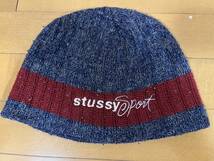 中古 STUSSY ニットキャップ ステューシー 90s 00s made in usa アメリカ製 stussy sport スケート キャップ ハット_画像1