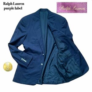 ラルフローレン パープルレーベル テーラードジャケット ネイビー紺 銀ボタン 最高峰 38 L 背抜きRalph Lauren purple label 