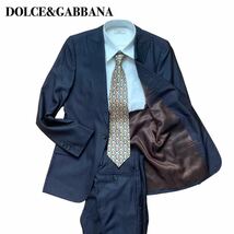 ドルチェ＆ガッバーナ スーツ ストライプ シルク素材光沢M セットアップ DOLCE&GABBANA 1スタ(1円スタート)_画像1
