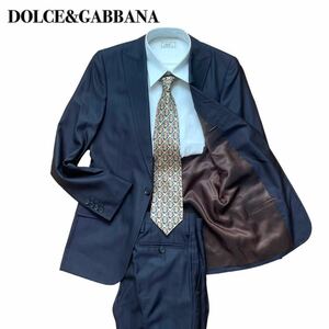 ドルチェ＆ガッバーナ スーツ ストライプ シルク素材光沢M セットアップ DOLCE&GABBANA 1スタ(1円スタート)