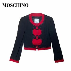 MOSCHINO モスキーノ ジャケット 赤黒 ボタン M相当 高級イタリア製