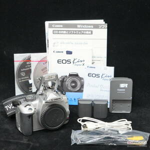 良品★S04 CANON キャノン EOS Kiss Digital X ボディ デジタル一眼レフカメラ 動作確認済 DS126151 バッテリーあり 充電器あり シルバー