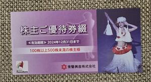 2024年12月31日期限　ハワイアンズ 株主優待券綴　1冊