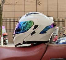 【送料無料】フルフェイスヘルメット ダブルレンズ付きのオートバイのヘルメット,フラップ付き,/S〜XXL_画像3