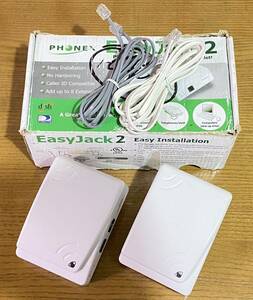 中古 Phonex Broadband EasyJack 2 PX-211D Rev.2.4 RJ11 電話線用PLCアダプター 無線化 動作確認済