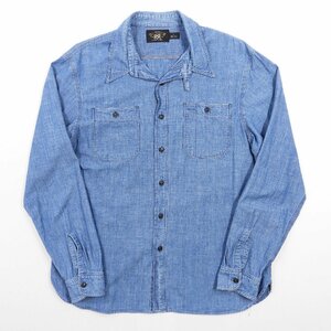 RRL ダブルアールエル 長袖 シャンブレーシャツ size L #13026 アメカジ チンスト ワーク ラルフローレン