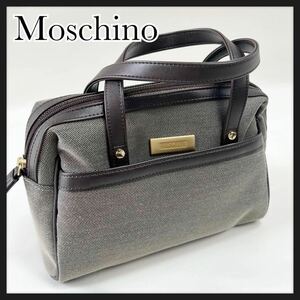 Moschino モスキーノ　ミニ　ボストンバッグ　ブラウンカラー　送料無料　バッグ　送料無料