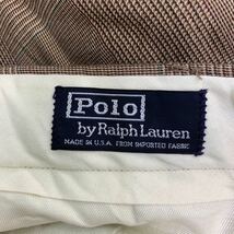 中古 古着 POLO RALPH LAUREN スラックス W34 ポロラルフローレン タック チェック柄 ブラウン 古着卸 アメリカ仕入 2312-215_画像9