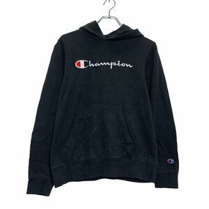 中古 古着 Champion ロゴ スウェット パーカー XL ブラック ホワイト チャンピオン ビッグサイズ 裏起毛 古着卸 アメリカ仕入 a512-5224