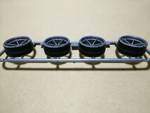 ミニ四駆 段付きペラタイヤ スーパーハード(JC2023プリント) 大径ナローサイズ 5本スポークシルバーホイール付き_画像3