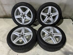 ベンツCクラス　W205等　社外品　17in7J＋48 5穴PCD112 コンチネンタルバイキングコンタクト6 225/50R17 ホイールスタッドレス4本セット