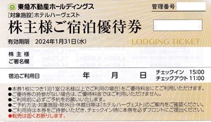 ■即決■１～９枚■東急不動産株主優待券 ホテルハーヴェスト宿泊優待券■～１／３１