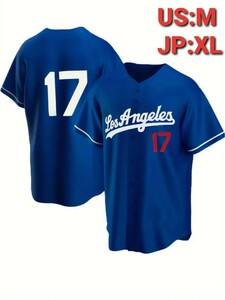 【US:M/JP:XL】ロサンゼルス ベースボールシャツ 野球 ユニフォーム WBC 二刀流 MVP Los Angels LA ブルー メジャーリーグ 青 応援グッズ