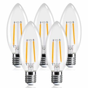 【送料無料】LED電球 シャンデリア電球 E17 25W形相当 2W C35 電球色2700K フィラメント エジソン電球 250lm クリア 5個入《A45》