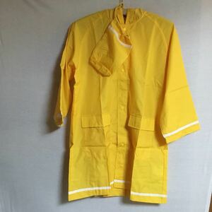 * D28* стоимость доставки 185 иен возможно не использовался ранец пальто желтый 140 размер плащ упаковочный пакет имеется непромокаемая одежда Kappa 