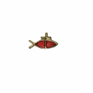 ジーザスフィッシュ 十字架 ピンズ 小型 イクトゥス ピンバッチ ピンバッジ 留め具付き アメリカ輸入雑貨