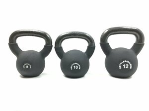 美品 3点セット KETTLEBELLKON ケトルベル魂 8kg 10kg 12kg ケトルベル 体幹トレーニング ウェイトトレーニング ホームジム 筋トレ Y11091S