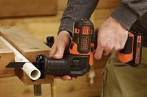 BLACK+DECKER EVO183C1 電動マルチ ツールキット 18V バッテリー 2個付属 工具 丸ノコ ジグソー ドリルドライバー マルチのこぎり 未使用 B_画像8