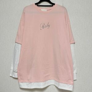 即決★Rady レディ ロンT レイヤード ロング Tシャツ ピンク 美品 ビッグシルエット