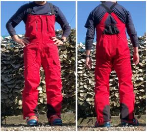 43degrees hang Pants サイズ:M-L カラー:レッド赤　スノボ　ビブパンツ