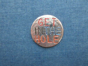  hand made ball marker ... copper made GET IN THE HOLE hand stamp name inserting free 