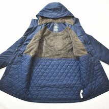 ♪裏ボアフリースxキルティング エルエルビーン L.L.Bean シェルド ナイロン ハーフ ジャケット L 紺♪レディース ジャンパー コート♪_画像4