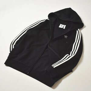 ★ 美品 アディダス adidas ジップパーカー M ブラック ストリート トレフォイルロゴ スリーストライプ スウェット スエット トレーナー★