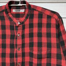 SIZE M GOODENOUGH BLOCK CHECK FLANNEL SHIRT RED BLACK グッドイナフ ブロック チェック ネルシャツ レッド ブラック_画像3