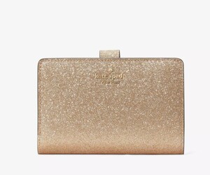 最新　日本未発売(*^^*)　Kate Spade Glimmer Glitter Medium Compact Bifold Wallet　キラキラ財布 KE446　本物をお届け♪